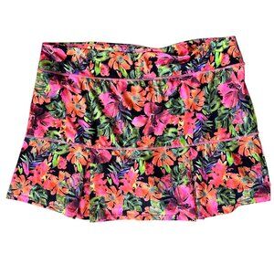 Reel Legends Neon Vibrant All Over Floral Print Flounce Skirt 1X